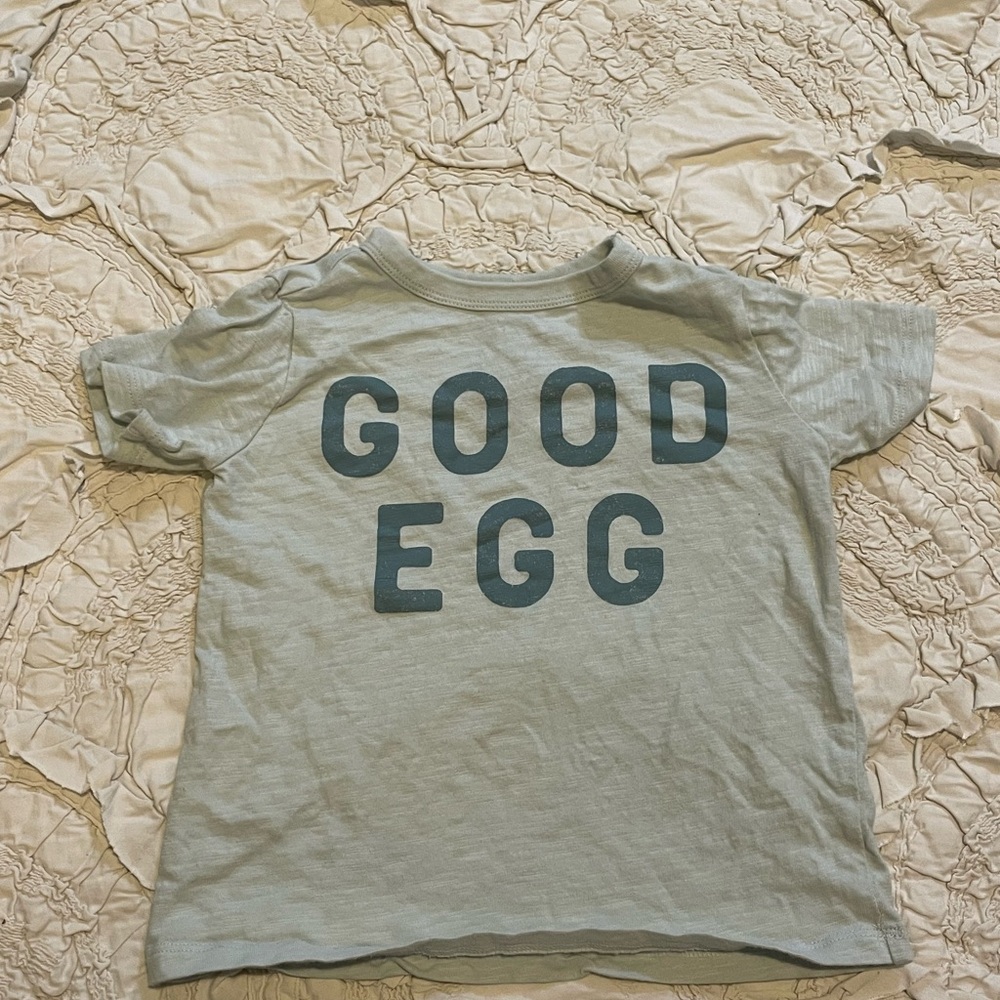 Little Co. Lauren Conrad Kids 'Good Egg' minimalist Graphic Tee EASTER SHIRT